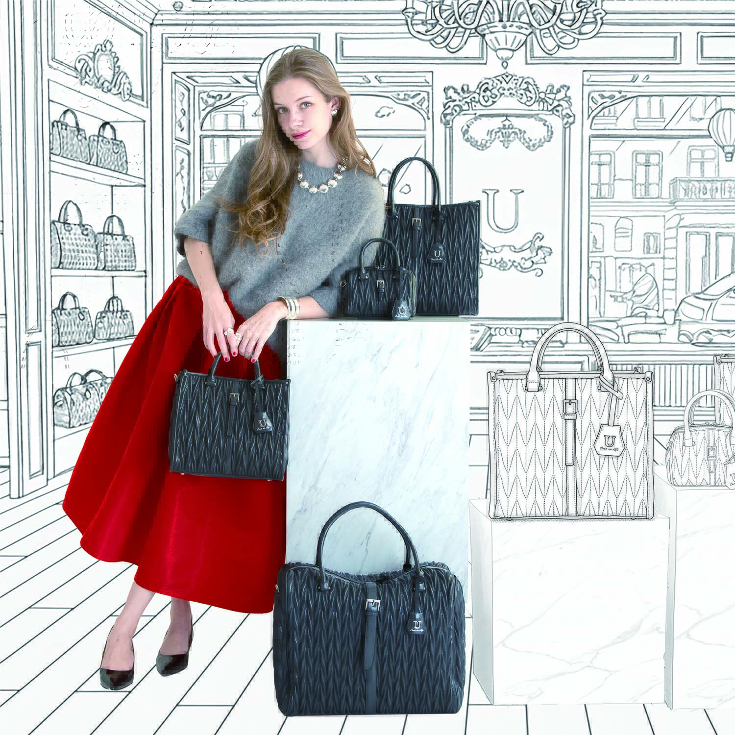 《ちはるこです》❤️使いやすい❤️「オーストリッチ」ハンドバッグ オーストリッチハンドバッグオンライン